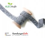 Bio Flachkordel - 2,0 cm - A32/A30 carbon mélange/hellgrau mélange - Albstoffe - Hamburger Liebe